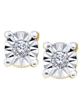 10K Yellow Gold Mediterranean Blue and Canary Yellow Diamond Princess Earrings 1/20 Ctw. 10K Yellow Gold Mediterranean Blue and Canary Yellow Diamond Princess Earrings 1/20 Ctw.